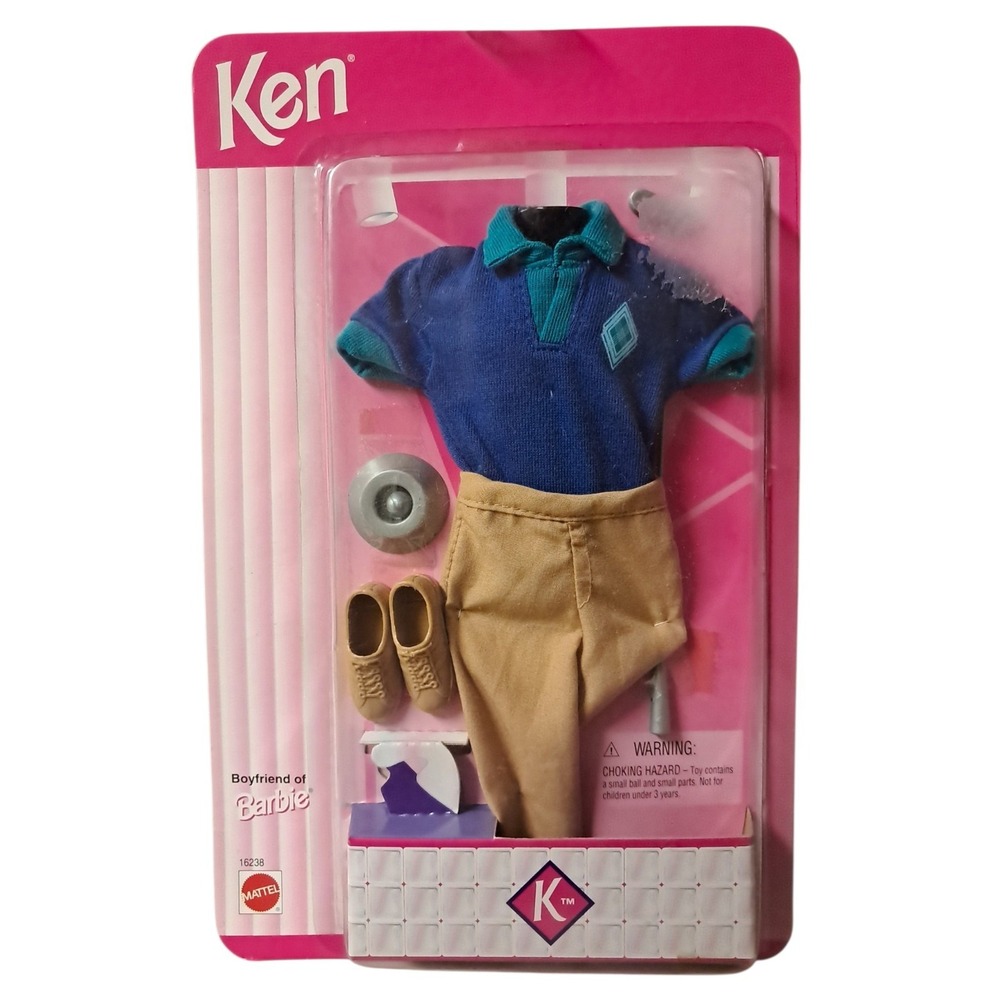 1996 Ken Barbie Boyfriend Golfing Fashion Set Mattel 16238 New Sealed Golf Club